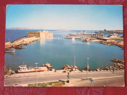 Greece 1981 Postcard "Crete Heraklion Harbor" To England - Olympic Stadium And Runner - Griekenland