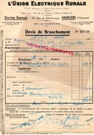 16- ANGOULEME- L' UION ELECTRIQUE RURALE- ELECTRICITE-30 RUE MONTMOREAU- ZONE DE CHABANAIS- 1936 - Electricidad & Gas