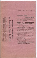 Laboratoire  Produit Véterinaire Bardin Gien - 45 - Emballage Vide Sel Du Berry Pour La Conservation Des Fromages - - Droguerie & Parfumerie