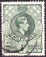 SWAZILAND 1943 KGVI 1/2d Green SG20a Used - Swaziland (...-1967)