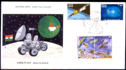 INDIAN IN SPACE- SETENANT PAIR ON FDC-COMBINATION FDC-INDIA-1998-EFO-BX2-4 - Errors, Freaks & Oddities (EFO)