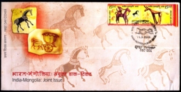 INDIA-MONGOLIA JOINT ISSUE-SETENANT PAIR ON FDC-INDIA-2006-EFO-BX2-4 - Variétés Et Curiosités