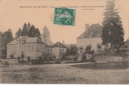 BUSSIERES-LES-BELMONT  52  HAUTE MARNE     BELLE CPA -LA  MAIRIE ET LES ECOLES - Autres & Non Classés