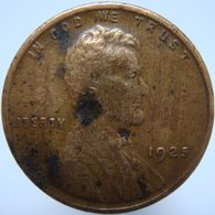LaZooRo: United States Of America 1 Cent 1925 VF - 1909-1958: Lincoln, Wheat Ears Reverse