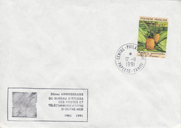 Polynésie Ananas PAPEETE 12 Novembre 1991 - Cartas & Documentos