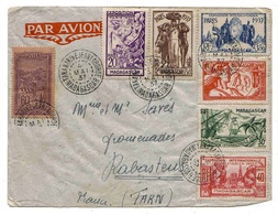 Madagascar Lettre Avion Tananarive 1937 Exposition Paris 1937 Complet Brief Cover - Brieven En Documenten