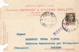 2a.534. FOLLINA - Treviso - Commerciale / Pubblicitaria - 1929 - Andere Steden