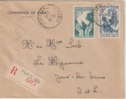 Oblitération Conférence De Paris (29/07/1946 Au 15/10/1946) Recommandé Paris 126 10-10-1946 - 1921-1960: Periodo Moderno