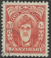 Zanzibar 1952 Sultan Kalif Bin Harub. 10c Used. SG 340 - Zanzibar (...-1963)