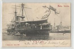 Cpa Malta Valletta Malte Bateau Hms London 1904 Ed Modiane Milano - Warships