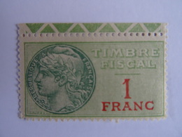 FRANCE - 1925 - TIMBRE FISCAL - 1 Franc Carminé - Type Médaillon De Daussy - Bord De Feuille - Neuf Avec Gomme D'origine - Sonstige & Ohne Zuordnung