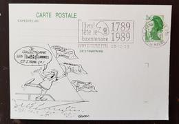 FRANCE. Bicentenaire Révolution Française, Flamme Temporaire Illustrée Sur Entier Postal IVRY SUR SEINE 23/12/1989 - Révolution Française