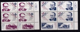 ISRAEL, 1993, Unused Stamp(s) Control Block, With Tabs, Physicist Giulid Aharon, SG1211-1212, Scannr. X1127 - Unused Stamps (without Tabs)
