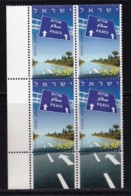 ISRAEL, 1994, Unused Stamp(s) Control Block, With Tabs, Jordan Peace Treaty SG 1256,, Scannr. X1132 - Unused Stamps (without Tabs)