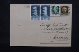 ITALIE - Entier Postal + Compléments De Genova Pour La Tunisie En 1939 , Affranchissement Plaisant - L 52263 - Stamped Stationery