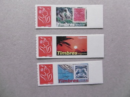 FRANCE 2005/2006 NO YT  3802Aa  TVP ROUGE  MARIANNE DE LAMOUCHE LOGO  TIMBRES MAGAZINE  LES 3 PIECES - Neufs