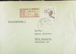 DDR: E-Fern-Bf Mit Selbstbedienungs-R-Zettel 50 Pf 1059 Berlin 891 A -mit Einlieferungsschein Vom 18.3.69 Nach Pulsnitz - Labels For Registered Mail