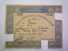 GP 2020 - 2295  CARTE De RATIONNEMENT  1918  (LIEOUX  Haute-Garonne)   XXX - Unclassified