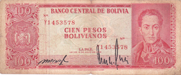 BILLET BOLIVIE De 100 PESOS BOLIVIANOS De 1962 - Simon Bolivar - N° Rouge Y14 - Bolivie