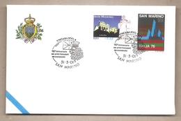 San Marino - Busta Con Annullo Speciale: 150° Anniversario Del Primo Francobollo Di Toscana - 2001 - Lettres & Documents