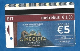 Titre De Transport Métrobus Rome Publicité Parc Cinécitta - 2018 - Europa