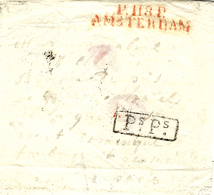 1812- Enveloppe De P.118.P. / AMSTERDAM ( Zuyderzee ) 49 Mm Rouge  + P S P S  Encadré - 1792-1815: Veroverde Departementen