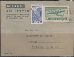 1959 AEROGRAMME 8a Uprated  With 4a  FROM INDIA TO USA WITH SLOGAN CANCELLATION - Aérogrammes