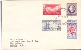 ROSS DEPENDENCY SCOTT BASE COVER  SPECIAL RUBBER STAMP 1957   (FEB20B013) - Storia Postale