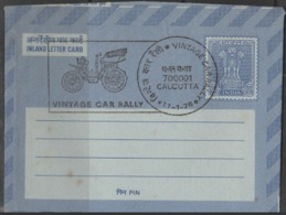 1976 INLAND LETTER 20 UNADDRESSED.  WITH SLOGAN CANCELLATION(Special Postmark-'VINTAGE CAR RALLY' CALCUTTA G.P.O.) - Inland Letter Cards