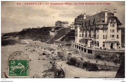GRANVILLE Le Normandy Hôtel Le Plat Gousset Et La Plage Carte écrite En 1912 - Granville