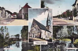 Cpsm 9x14 . TRIGUERES (45) Multi-vues Dt Eglise,Grande Rue, Av. De La Gare, Coin Du Pêcheur - Autres & Non Classés