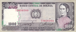 BILLET BOLIVIE De 1000 PESOS BOLIVIANOS De 1982 - J.A De Padilla - N° Rouge T26 - Bolivia