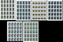 Centrafrica 1978, WWF, Rhino, Gorilla, Giraf, Elephants, 6sheetlets - Gorilles