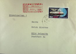 DDR: E-Fern-Bf Mit Selbstbedienungs-R-Zettel 50 Pf 1059 Berlin 890 A -mit Einlieferungsschein Vom 18.3.69 Nach Pulsnitz - Aangetekende Etiketten