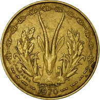 Monnaie, West African States, 5 Francs, 1970, TTB, Aluminum-Nickel-Bronze, KM:2a - Côte-d'Ivoire