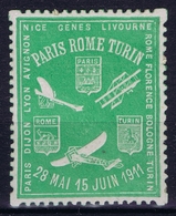 France Course D'Aeroplanes Paris - Roma - Turin 1911 - 1927-1959 Mint/hinged