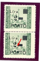 Italy, Yugoslavia - PS No. 9, Vertical Pair, Type IIa And IIb Error Of Overprint, Comma Behind 2. - Yugoslavian Occ.: Slovenian Shore