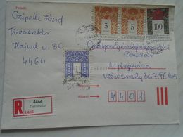 D170798  Hungary - Registered Cover   - Cancel  TISZAESZLÁR- 1999 - Lettres & Documents