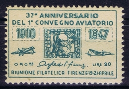 ITALY 37e ANNIVERSARIO DEL 1e CONVEGNO AVIATORIO  1916 - 1947 - Airmail