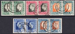 South Africa GVI 1937 Coronation Set Of 10, 5 Pairs, Used, SG 71/5 (A) - Used Stamps