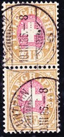 1881 3 Fr. Braun/rosa Paar Mit Stempell Fluntern, Vor Eingemeindung Zürich - Telegrafo