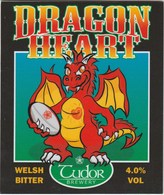 TUDOR BREWERY (LLANHILLETH, WALES) - DRAGON HEART WELSH BITTER - PUMP CLIP FRONT - Insegne