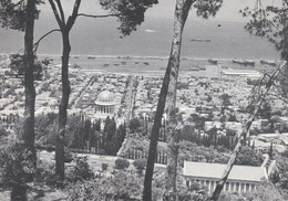 Cpsm 9,5x14 ISRAEL . HAÏFA. View Of The Harbour From Mount Carmel (+ Pub "Israël Discount Bank" ) - Israel