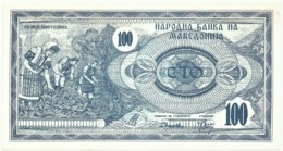 MACEDONIA - 100 DENAR - 1992 - Pick 4 - UNC. - National Bank - Macedonia