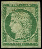 * EMISSION DE 1849 - 2    15c. Vert, Pli, Aspect TB - 1849-1850 Cérès