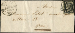 Let EMISSION DE 1849 - 3    20c. Noir Sur Jaune, Obl. GRILLE S. LAC, Càd T12 CLAMECY 13/2/49, TB - 1849-1850 Cérès