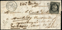 Let EMISSION DE 1849 - 3    20c. Noir Sur Jaune, Obl. GRILLE S. LAC, Càd T15 SALIGNAC 1/1/50 Et Cursive 23/St APRE, Supe - 1849-1850 Cérès