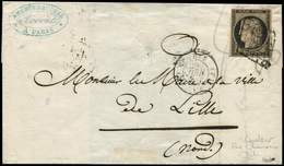 Let EMISSION DE 1849 - 3b   20c. Noir Sur CHAMOIS, Obl. GRILLE S. LSC, Càd T1502 (F) PARIS (F) 28/6/50, Nuance Certifiée - 1849-1850 Cérès