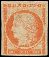 * EMISSION DE 1849 - 5    40c. Orange, Frais Mais Forte Ch., TB. C - 1849-1850 Cérès