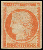 * EMISSION DE 1849 - 5    40c. Orange, Frais Mais Forte Ch., TB. C - 1849-1850 Ceres